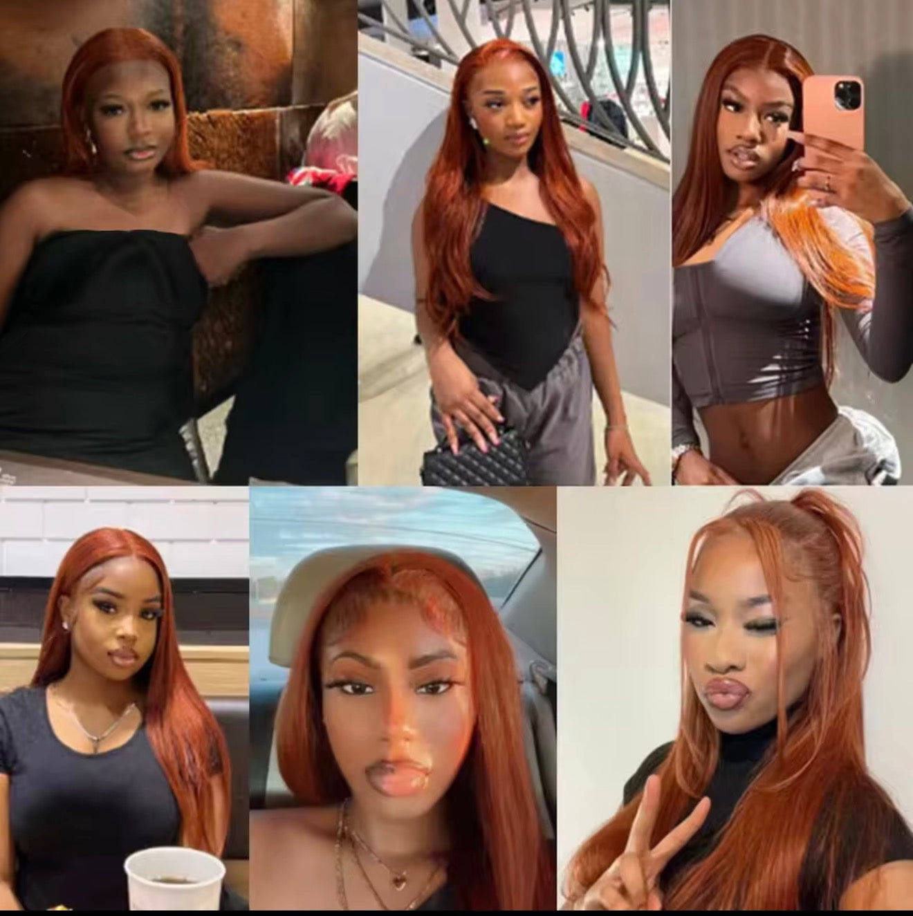 Pre Styled Layered Cut Ginger Orange 13x4 Transparent Lace Frontal Human Hair Wig For Women Pre Plucked With Natural Hairline Wavy And Straight 250% Density