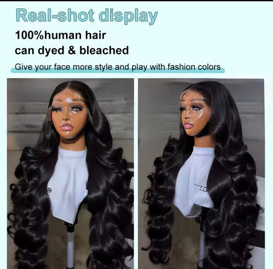 Raw Vietnamese SDD Body Wave Glueless Lace Front Wig 300% Density 30inch Wig
