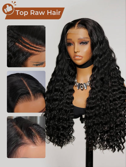 Chic Luxe Hair | 12A Raw Hair Loose Deep HD Lace Front Wig Natural Hairline Glueless Pre Styled Curly | 250% Density | 100% 12A Raw Human Hair