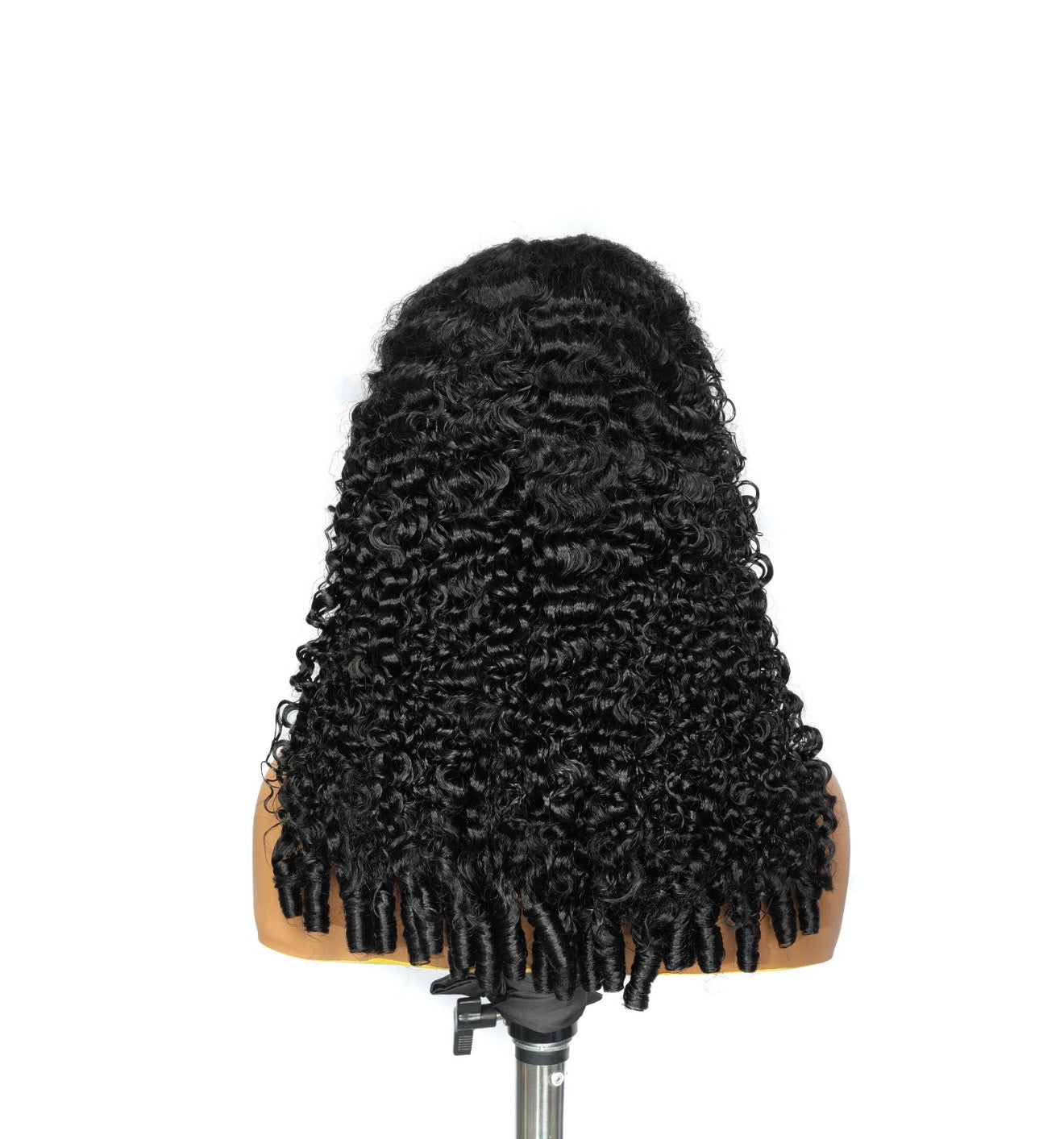 Burmese Glueless Pre Styled Ready To Wear Curly Human Hair Lace Front Wig 250% Full Density Bouncy Curly