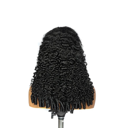 Burmese Glueless Pre Styled Ready To Wear Curly Human Hair Lace Front Wig 250% Full Density Bouncy Curly
