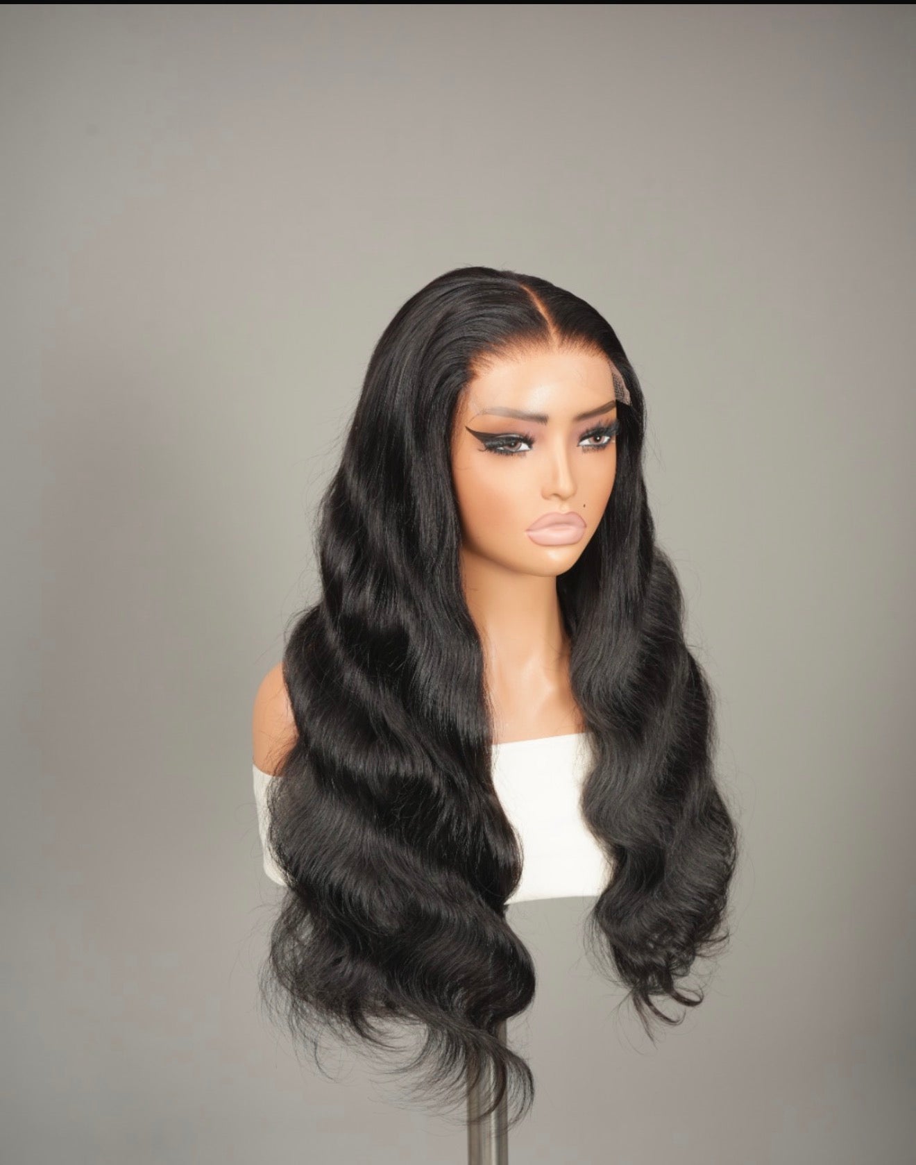 Chic Luxe Hair Pre-Styled Bouncy Flowy Wavy 250% Density Ready To Wear Natural Black Wig| 100% Human Hair
