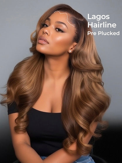 THE CAMILLE 
Ombre Brown Executive Wave Melt Wig