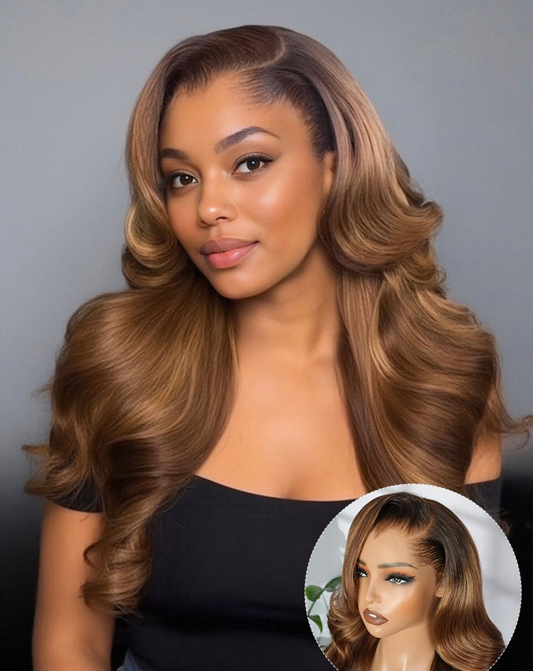 THE CAMILLE 
Ombre Brown Executive Wave Melt Wig