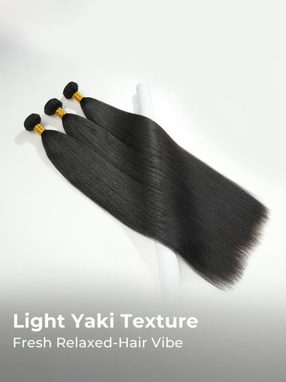 Chic Luxe Hair Light Yaki Straight Human Hair Bundles 1 or 3 Pcs Premium Weft | 100% Virgin Human Hair