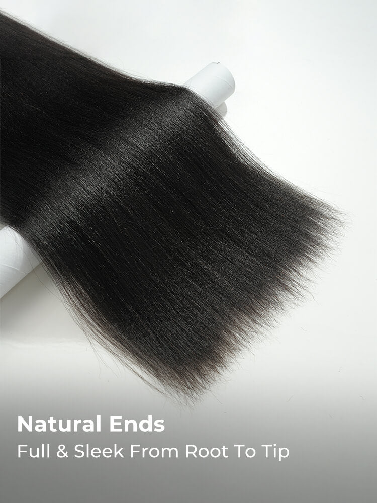 Chic Luxe Hair Light Yaki Straight Human Hair Bundles 1 or 3 Pcs Premium Weft | 100% Virgin Human Hair