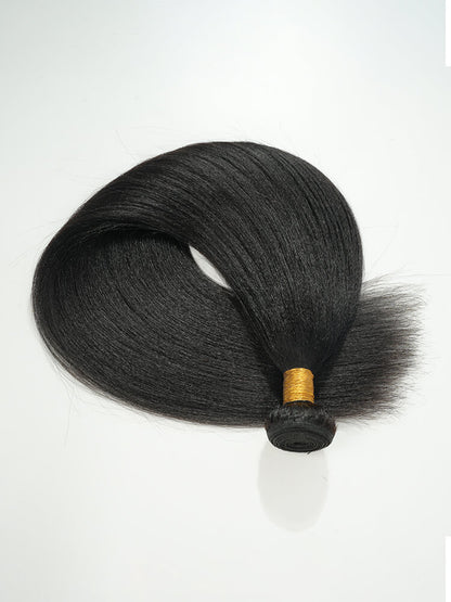 Chic Luxe Hair Light Yaki Straight Human Hair Bundles 1 or 3 Pcs Premium Weft | 100% Virgin Human Hair