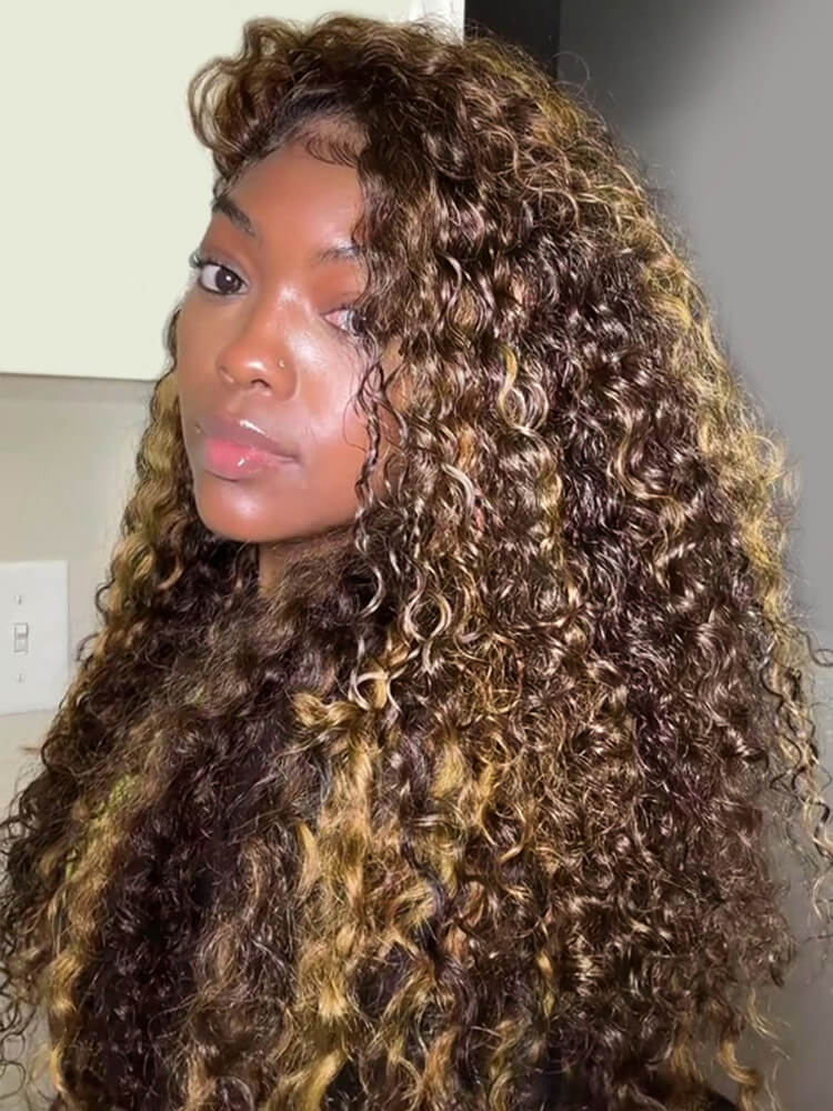 Chic Luxe Hair 4/27 Highlight Burmese Curly Hair Bundles Human Hair Extension  | 100% Raw Vietnamese Hair