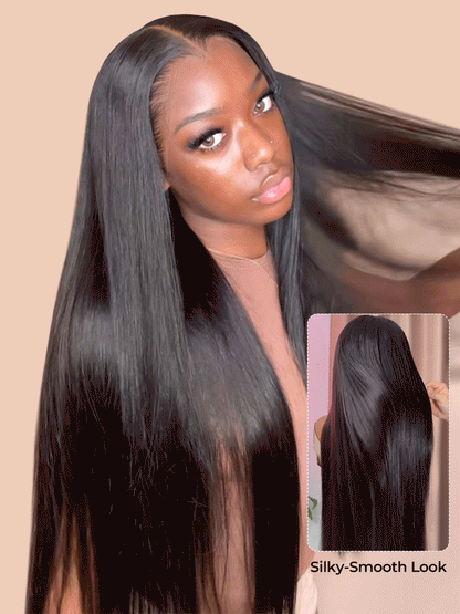 Chic Luxe Hair Ready To Go M Hairline Bine Straight 6x8 Lace Front Wig With Drawstring | 250% Density
