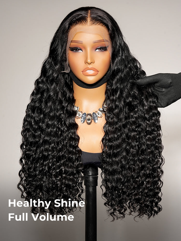 Chic Luxe Hair | 12A Raw Hair Loose Deep HD Lace Front Wig Natural Hairline Glueless Pre Styled Curly | 250% Density | 100% 12A Raw Human Hair