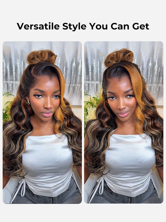 Chic Luxe Hair Highlight Lagos M-Hairline Loose Body Wave 13x6 HD Lace Front Wig | 250% Density