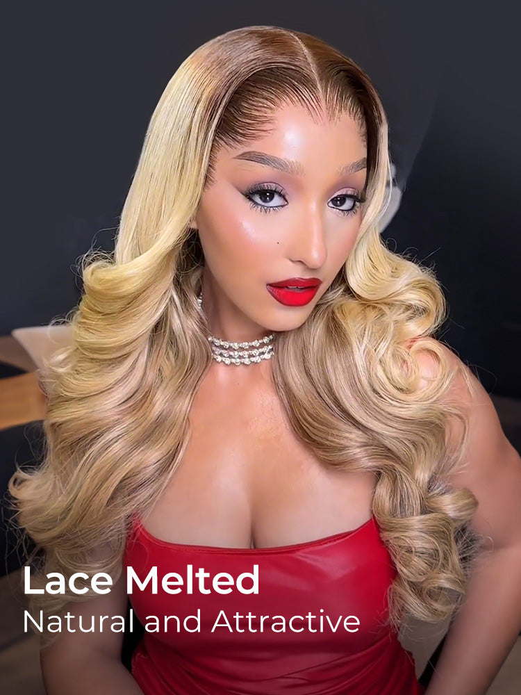 Chic Luxe Hair | Raw Vietnamese Ombre Blonde Lagos M-Hairline Loose Body Wave 13x6 Lace Frontal Wig | 300% Density Wig