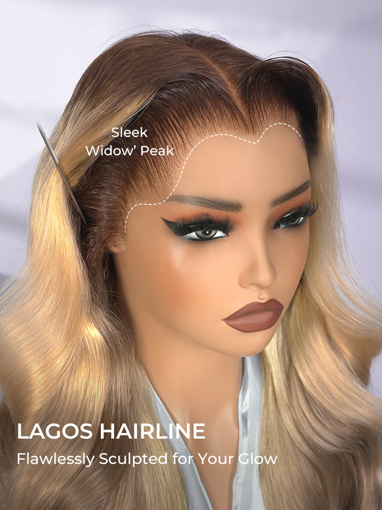 Chic Luxe Hair | Raw Vietnamese Ombre Blonde Lagos M-Hairline Loose Body Wave 13x6 Lace Frontal Wig | 300% Density Wig