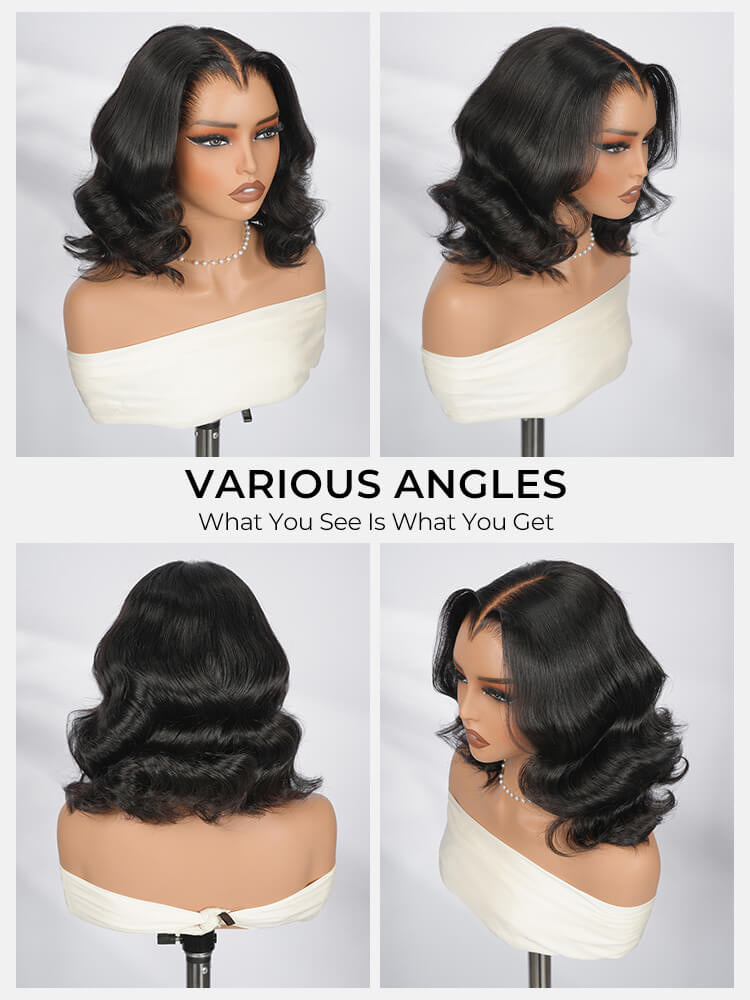 Chic Luxe Hair M Hairline Ready To Go Glueless Short Body Wave Bob M Hairline 13x6 Lace Front Wig | 180% Density