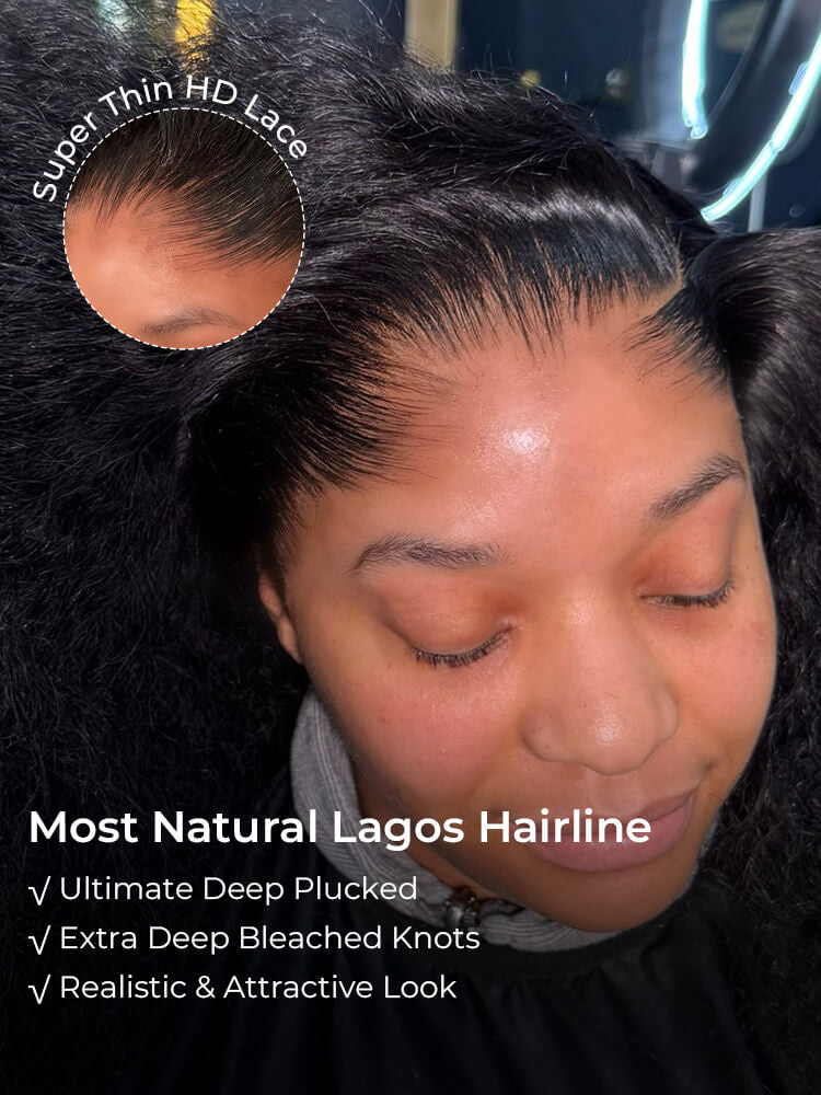 Chic Luxe Hair | Lagos Hairline 7x7 HD Lace Front Curly Wig Human Hair With Natural Hairline | 250% Density