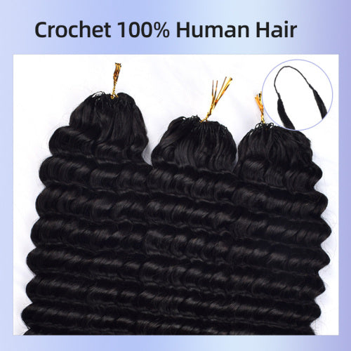 Chic Luxe Hair Crochet human hair For Crochet Styles Boho Braidind Miracle Knots| Natural | 100% Human Hair |100 strands per pack (100g) | Usually 2-3 Packs For A Full Head