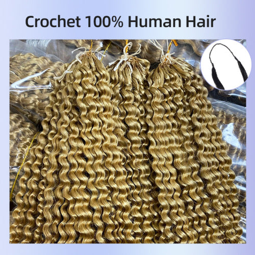 Chic Luxe Hair Feather Crochet human hair Bulk For Crochet Styles Boho Braiding | #1B Natural | #1b Afro Curly 4C | 100% Human Hair