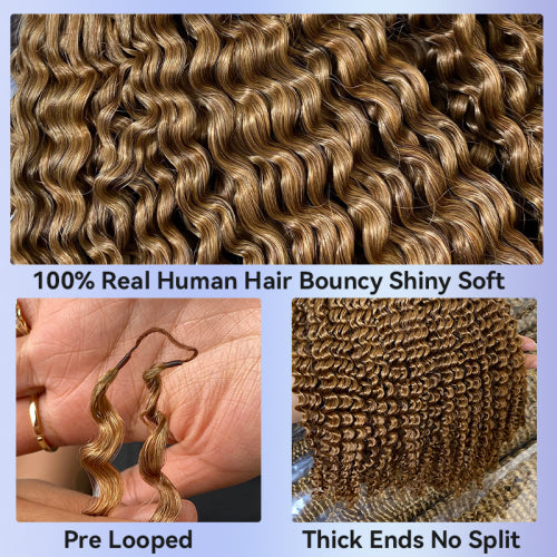 Chic Luxe Hair Feather Crochet human hair Bulk For Crochet Styles Boho Braiding | #1B Natural | #1b Afro Curly 4C | 100% Human Hair