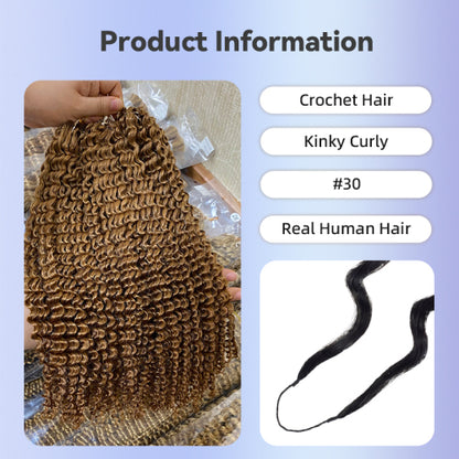 Chic Luxe Hair Feather Crochet human hair Bulk For Crochet Styles Boho Braiding | #1B Natural | #1b Afro Curly 4C | 100% Human Hair