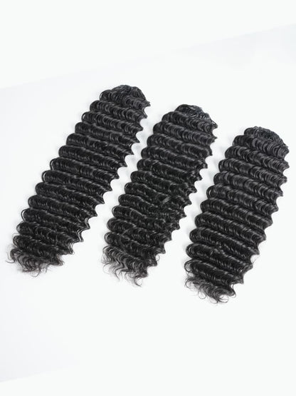 Chic Luxe Hair Crochet Human Hair Curly Extensions Pre-Separated Hair | Natural Black| 100% Human Hair |100 strands per pack (100g) | Usually 2-3 Packs For A Full Head
