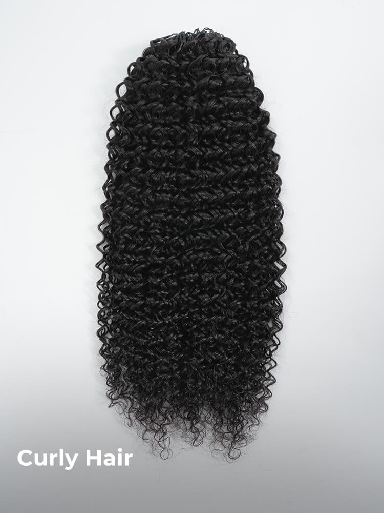 Chic Luxe Hair Crochet Human Hair Curly Extensions Pre-Separated Hair | Natural Black| 100% Human Hair |100 strands per pack (100g) | Usually 2-3 Packs For A Full Head
