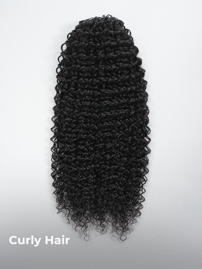 Chic Luxe Hair Crochet Human Hair Curly Extensions Pre-Separated Hair | Natural Black| 100% Human Hair |100 strands per pack (100g) | Usually 2-3 Packs For A Full Head