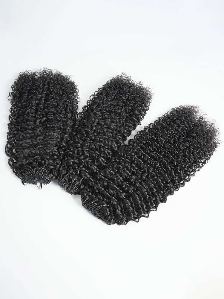 Chic Luxe Hair Crochet Human Hair Curly Extensions Pre-Separated Hair | Natural Black| 100% Human Hair |100 strands per pack (100g) | Usually 2-3 Packs For A Full Head