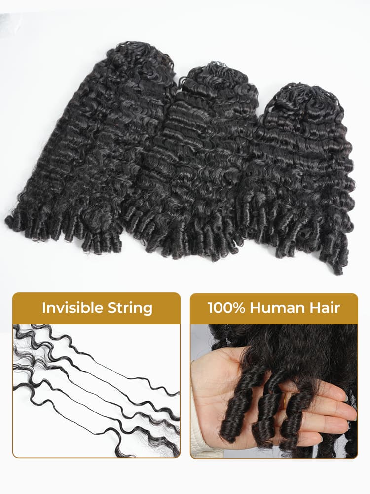 Chic Luxe Hair Pre-Separated Crochet Human Hair Miracle Knots Vibes Curly Extensions For Knotless Boho Crochet Hair | Natural Black| 100% Human Hair |100 Strands per pack (100g) | Usually 2-3 Packs For A Full Head