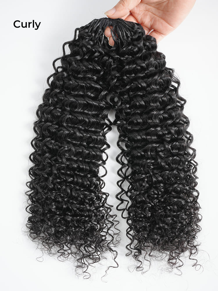 Chic Luxe Hair Pre-Separated Crochet Human Hair Miracle Knots Vibes Curly Extensions For Knotless Boho Crochet Hair | Natural Black| 100% Human Hair |100 Strands per pack (100g) | Usually 2-3 Packs For A Full Head