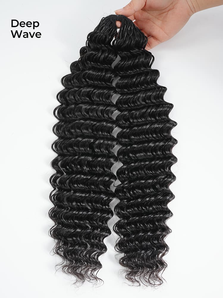Chic Luxe Hair Pre-Separated Crochet Human Hair Miracle Knots Vibes Curly Extensions For Knotless Boho Crochet Hair | Natural Black| 100% Human Hair |100 Strands per pack (100g) | Usually 2-3 Packs For A Full Head