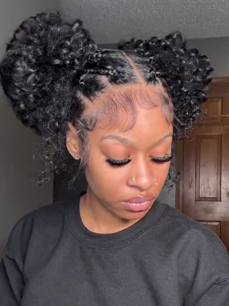 Chic Luxe Hair Crochet Human Hair Burmese Curly Extensions Pre-Separated Hair Miracle Knots Vibes, Knotless Braids, Boho Braids | Natural Black| 100% Human Hair |100 strands per pack (100g) | Usually 2-3 Packs For A Full Head