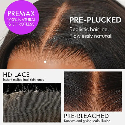 Pre Styled Layered Butterfly Haircuts Dark Root to Mocha Brown Ombre 13×4 Natural C Part Pre-styled Loose Wave Glueless Wig Pre Plucked With Natural Hairline 250% Density