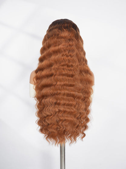 THE SIERRA 
Dark Root Copper Ginger Wave Wig