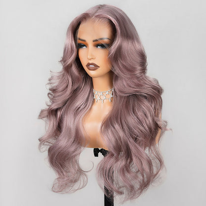 Ash Purple 6x5 Pre-Cut Glueless & 13x4 Lace Front Wigs Rose Gold Hair Color Frontal Wigs Human Hair