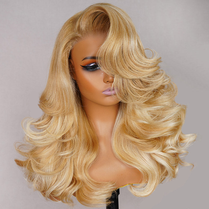 #P27/613 Blonde Highlight 6x5 Wear Go Glueless Wigs 13x4 Body Wave Honey Blonde Wig With Blonde Highlights-Human hair wig-Chic Luxe Hair