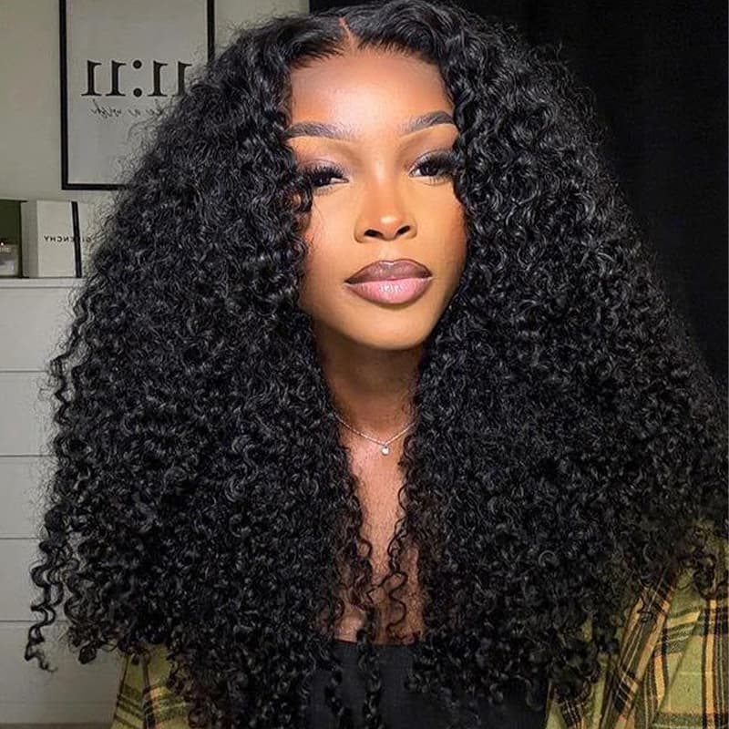 Luxe Tight Curly Wig Bomb Style Transparent Lace Frontal Wig Pre Bleached Tiny Knots Preplucked With Baby Hair-Human hair wig-Chic Luxe Hair