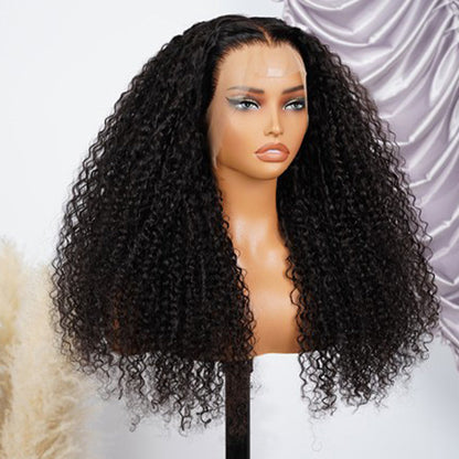 Luxe Tight Curly Wig Bomb Style Transparent Lace Frontal Wig Pre Bleached Tiny Knots Preplucked With Baby Hair-Human hair wig-Chic Luxe Hair