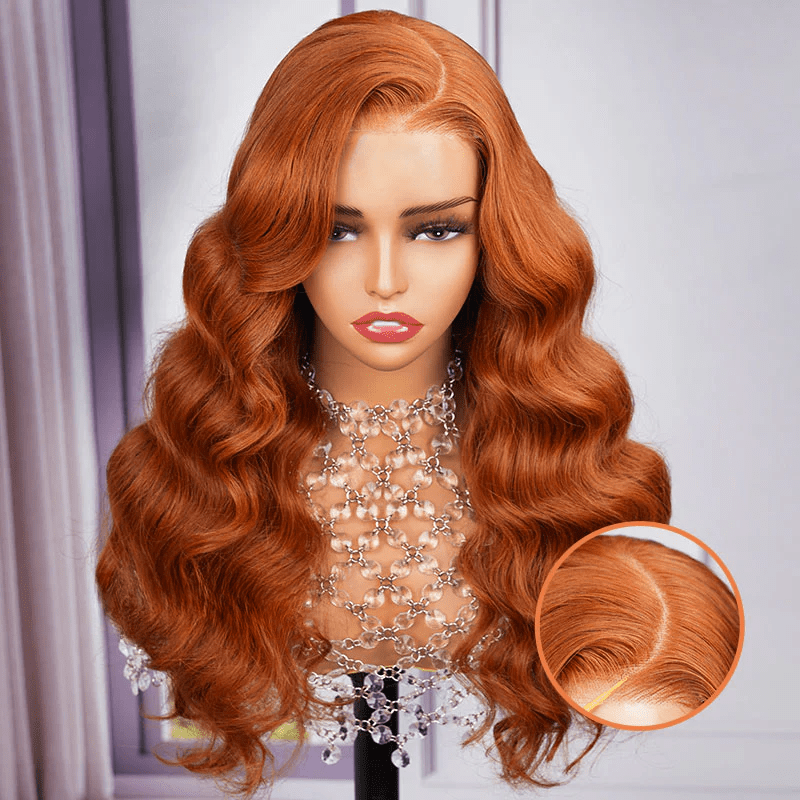 6x5 Wear Go #30 Copper Ginger Loose Body Wave Light Auburn 3D DOME Cap Wear Go C Part Glueless Mini Knots Pre-plucked Hair Pre-cut Lace Wig-Human hair wig-Chic Luxe Hair