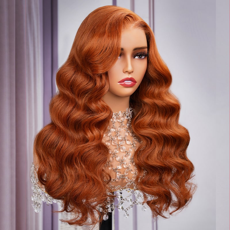 6x5 Wear Go #30 Copper Ginger Loose Body Wave Light Auburn 3D DOME Cap Wear Go C Part Glueless Mini Knots Pre-plucked Hair Pre-cut Lace Wig-Human hair wig-Chic Luxe Hair