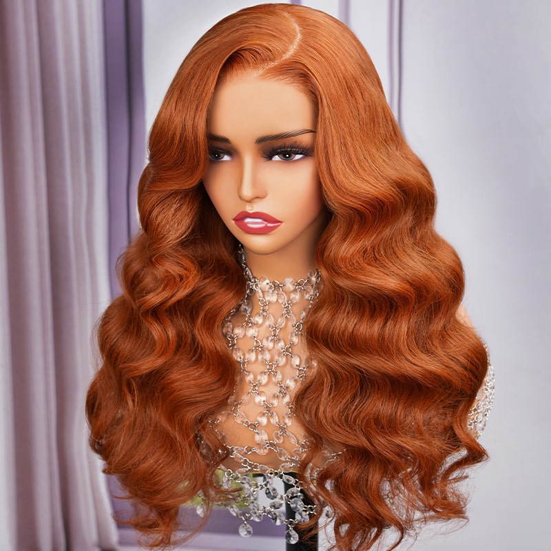 6x5 Wear Go #30 Copper Ginger Loose Body Wave Light Auburn 3D DOME Cap Wear Go C Part Glueless Mini Knots Pre-plucked Hair Pre-cut Lace Wig-Human hair wig-Chic Luxe Hair