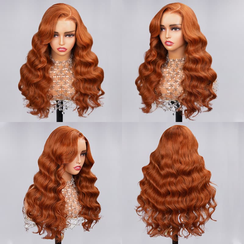 6x5 Wear Go #30 Copper Ginger Loose Body Wave Light Auburn 3D DOME Cap Wear Go C Part Glueless Mini Knots Pre-plucked Hair Pre-cut Lace Wig-Human hair wig-Chic Luxe Hair