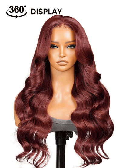 Chic Luxe Hair Single Donor Raw Vietnamese Angora Red Wavy Wig | 13x6 Frontal | Layered Cuts | 250%