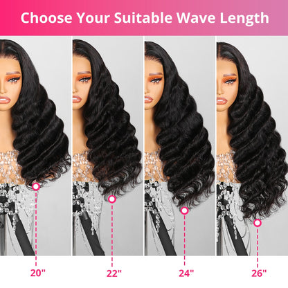 Women Human Hair Wigs Glueless Lace Front Wear Go Wavy Long Short Wig UK