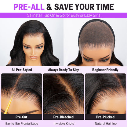 Women Human Hair Wigs Glueless Lace Front Wear Go Wavy Long Short Wig UK