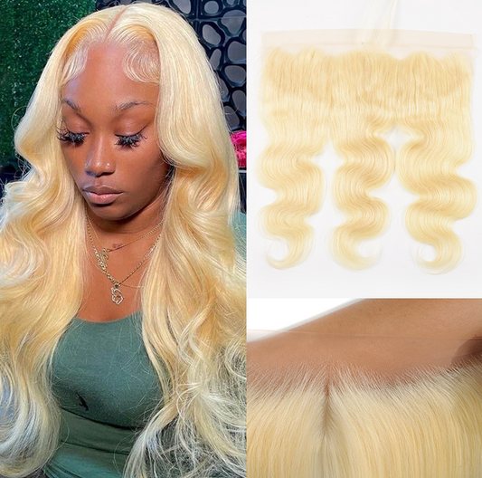 Invisible Knot Bleached 613 Blonde 13x4 13x6 Lace Frontal Preplucked With Baby Hair