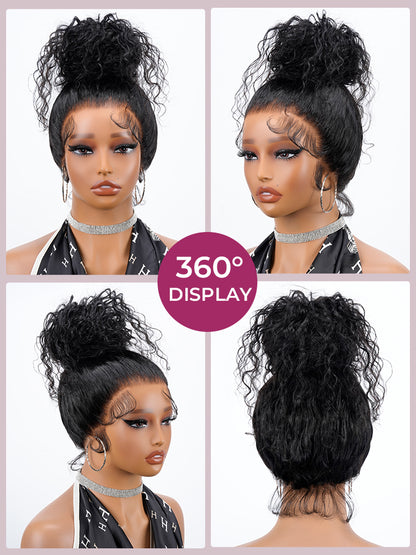 Chic Luxe Hair Glueless Invisi-Drawstring Flexible Fit 360 Lace Frontal Water Wave Wig | 100% Human Hair