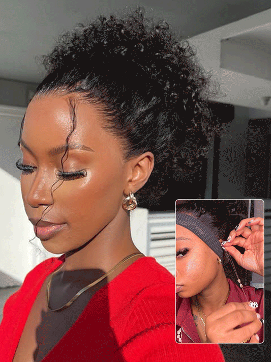 Glueless Invisi-Drawstring Flexible Fit 360 Lace Frontal Wigs Water Wave Wigs With Bleached Knots