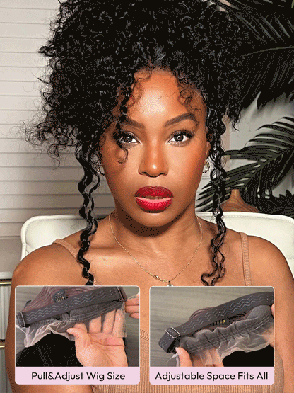 Chic Luxe Hair Glueless Invisi-Drawstring Flexible Fit 360 Lace Frontal Water Wave Wig | 100% Human Hair