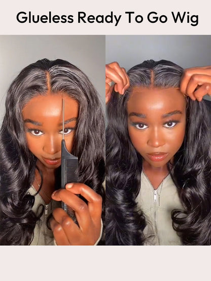 Glueless Ready To Go Wigs - Body Wave Pre-Cut HD Undetectable Lace Pre-Bleached Closure
