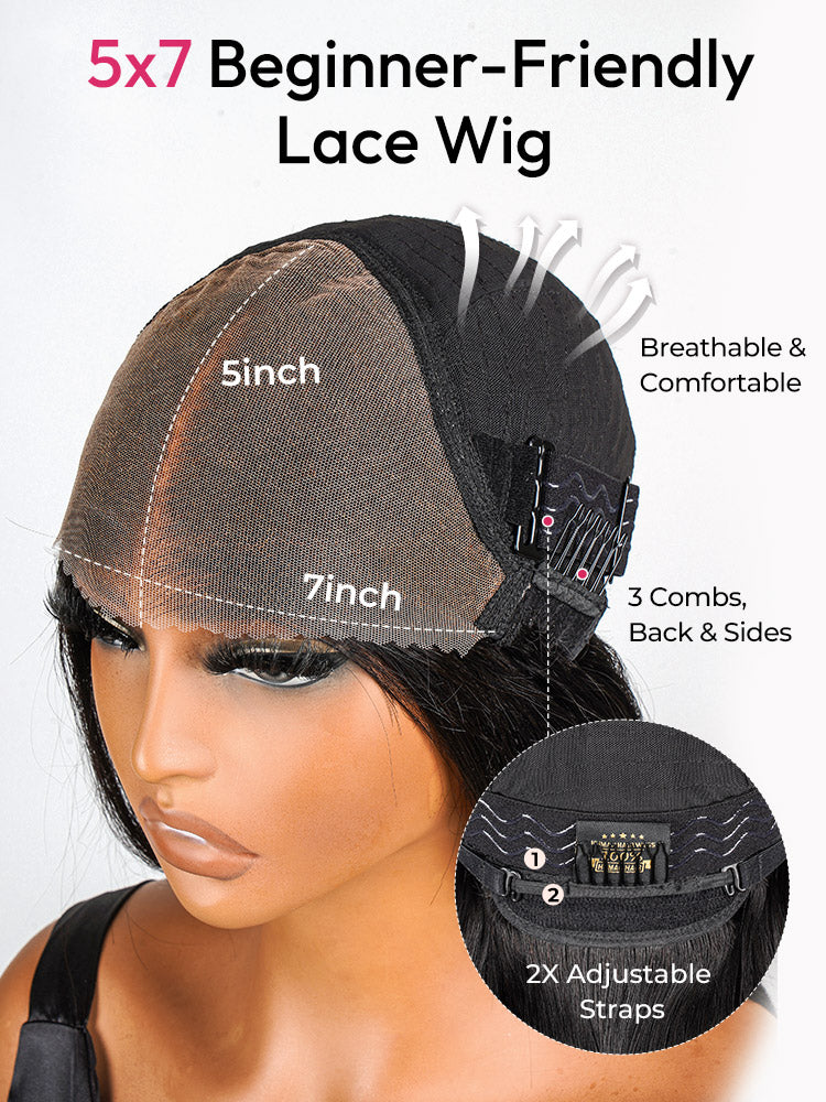 Glueless Ready To Go Wigs - Body Wave Pre-Cut HD Undetectable Lace Pre-Bleached Closure